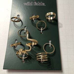 Wild Fable assorted rings with mixed sizes styles gold new stars, 10 rings